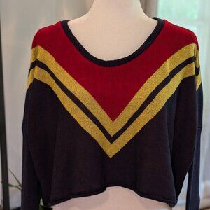 Elhoffer‎ Design Captain Marvel Inspired Corps Oversized Crop Sweater, Size M/L